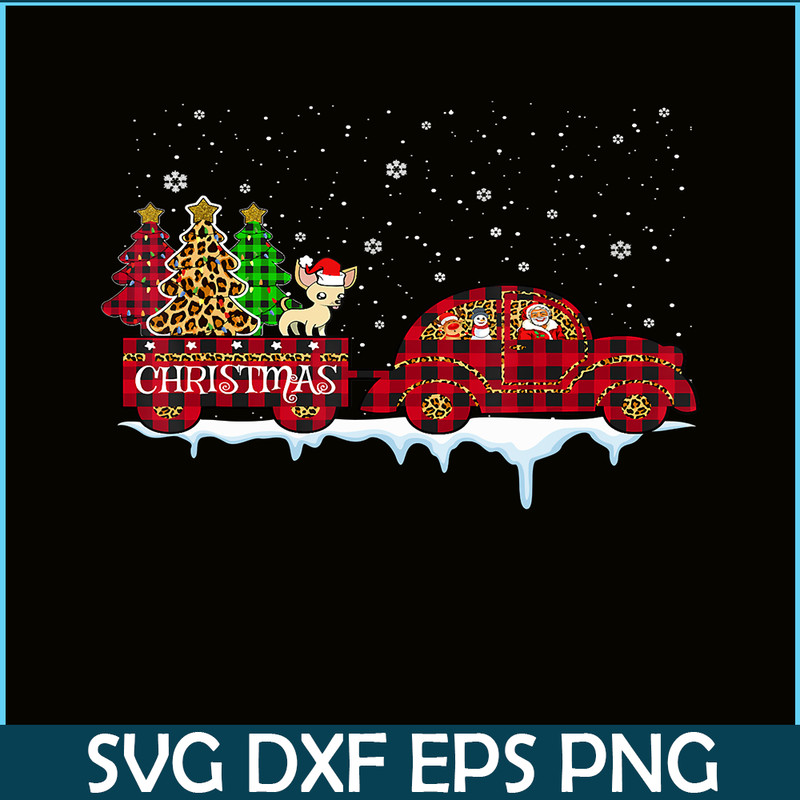 PNG141023129-Chihuahua Dog Christmas Red Plaid Truck Santa Xmas Tree T-Shirt Png.png