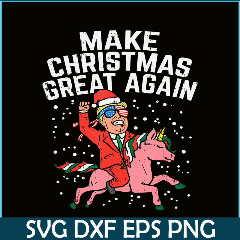PNG14102364-Make Christmas Great Again Santa Trump Unicorn US Xmas Gift T-Shirt Png.png