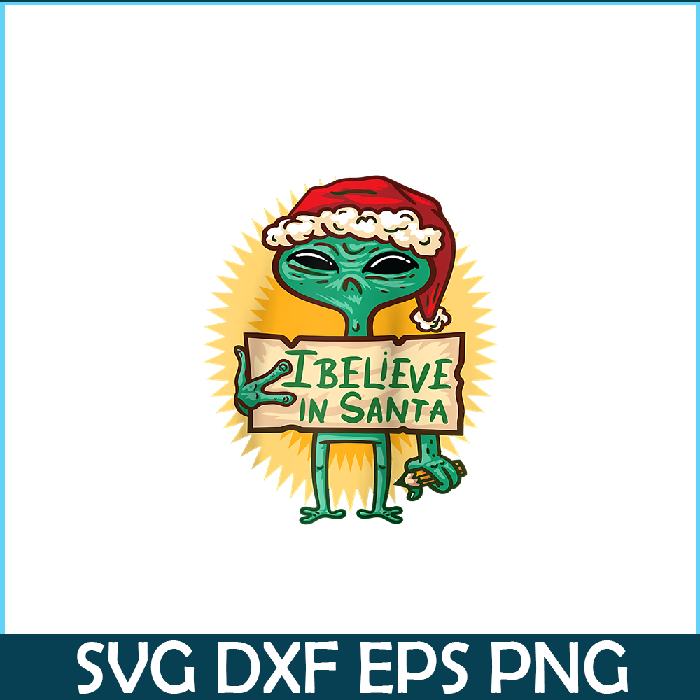 PNG14102373-Alien Santa Hat I Believe In Santa Ugly Christmas Xmas Raglan Baseball Tee Png.png