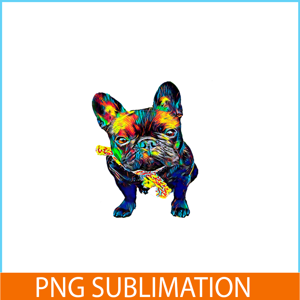 HL161023102-Colorful Bulldog Mascot PNG, Frenchie Dog Lover PNG, French Dog Artwork PNG.png