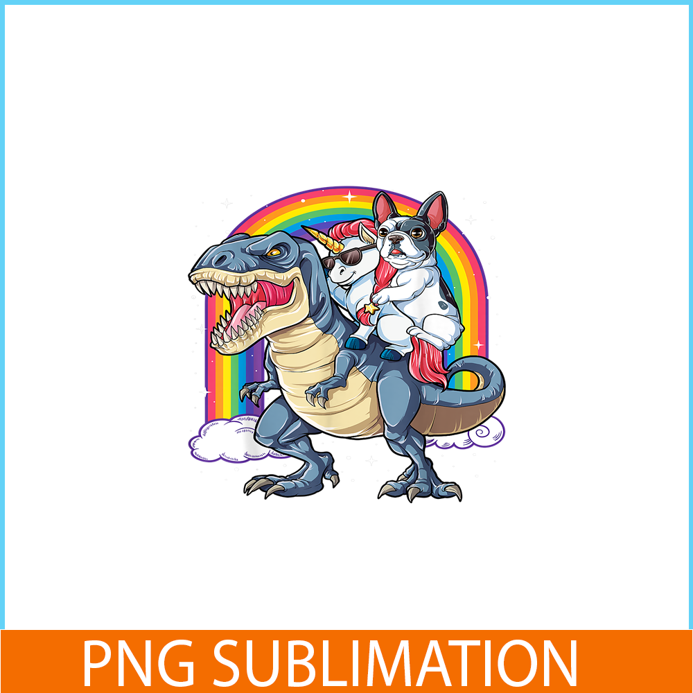 HL161023104-French Bulldog Unicorn Dinosaur T Rex PNG, Frenchie Dog Lover PNG, French Dog Artwork PNG.png