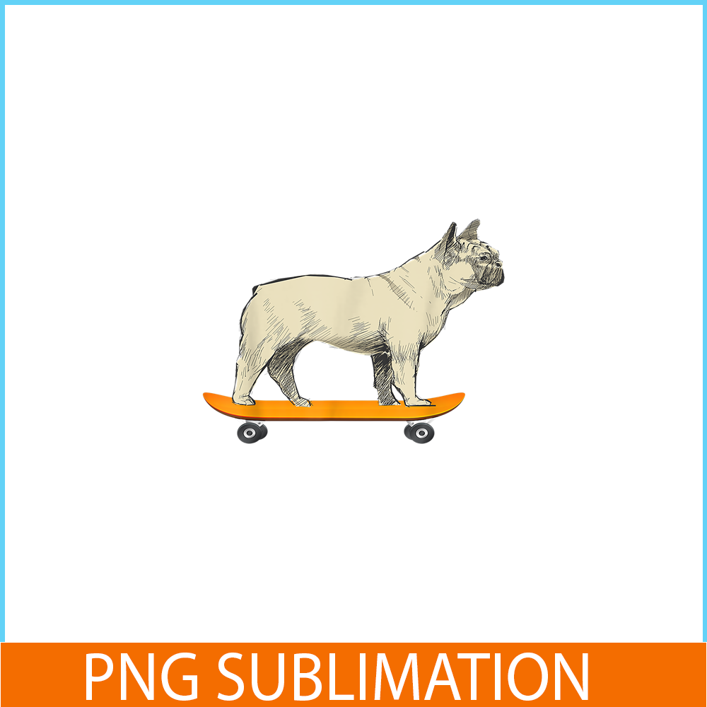 HL161023151-Funny French Bulldog On Skateboard PNG, French Bulldog PNG, French Dog Artwork PNG.png