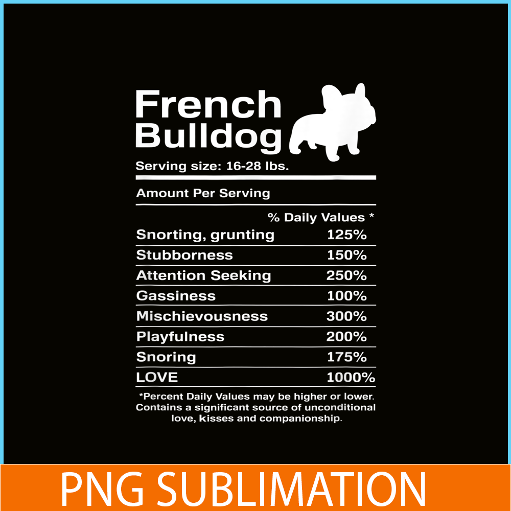 HL16102350-French Bulldog Facts Nutrition PNG, Frenchie Dog Lover PNG,Bulldog Mascot PNG.png