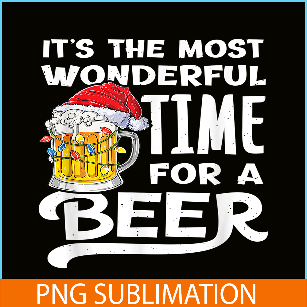BEER28102350-The Most Wonderful Time For A Beer Beer Christmas Beer PNG Beer Santa PNG.png