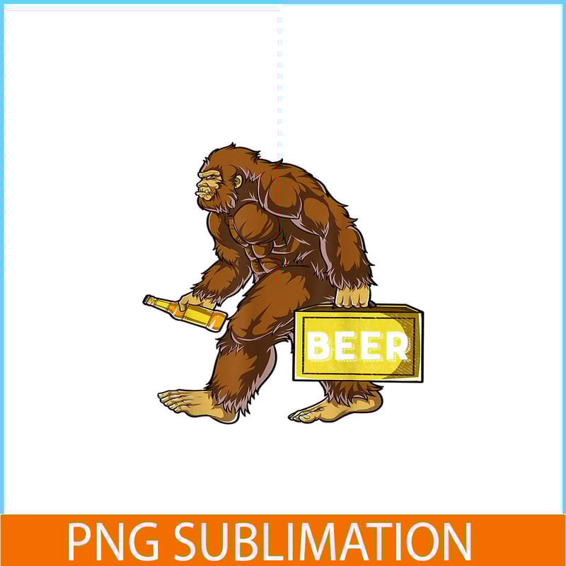 BEER28102312-Bigfoot with Beer PNG funny Sasquatch PNG Drinking Party PNG.png