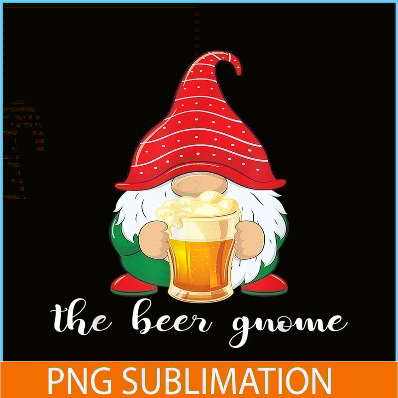 BEER28102315-Christmas Funny Gnome Beer Lovers PNG The Beer Gnome PNG Drunk Gnome PNG.png