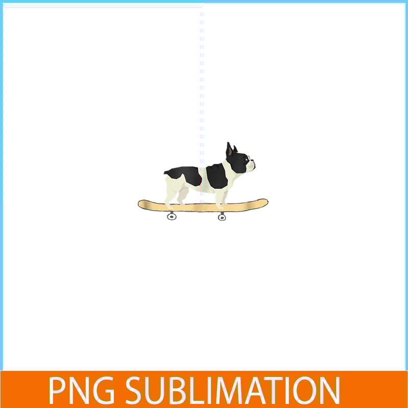 HL161023153-Funny Skateboarding Bulldog Puppy PNG, Frenchie Bulldog PNG, French Dog Artwork PNG.png