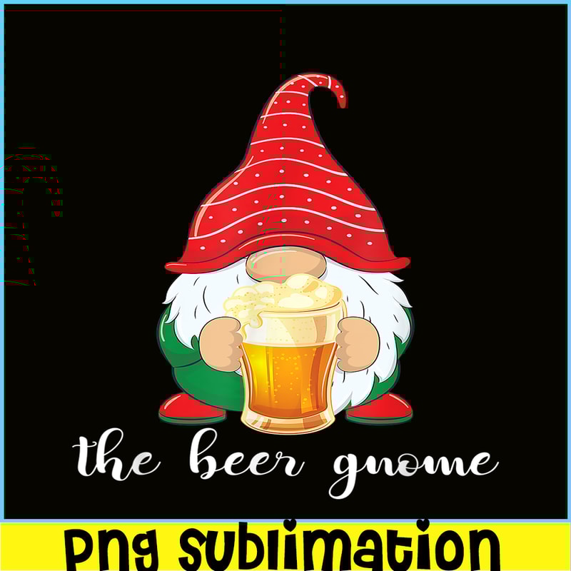 BEER28102315-Christmas Funny Gnome Beer Lovers PNG The Beer Gnome PNG Drunk Gnome PNG.png