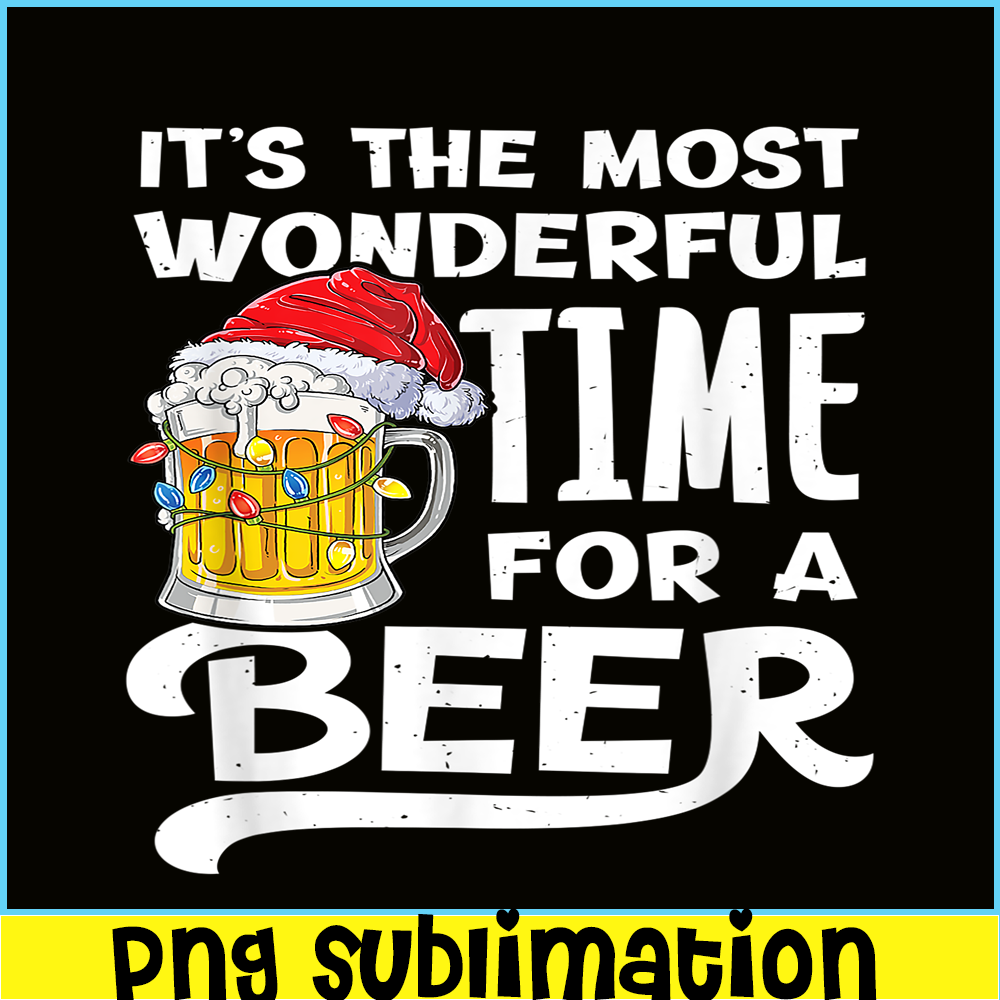 BEER28102350-The Most Wonderful Time For A Beer Beer Christmas Beer PNG Beer Santa PNG.png