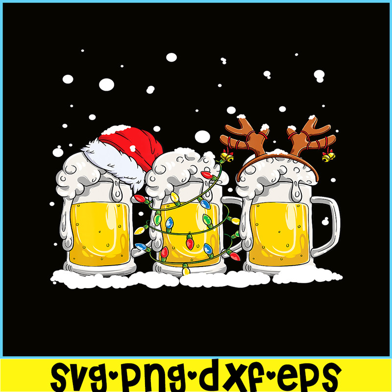 PNG14102392-Beer Christmas Mug Santa Reinbeer Xmas lights Gift Men Women T-Shirt Png.png
