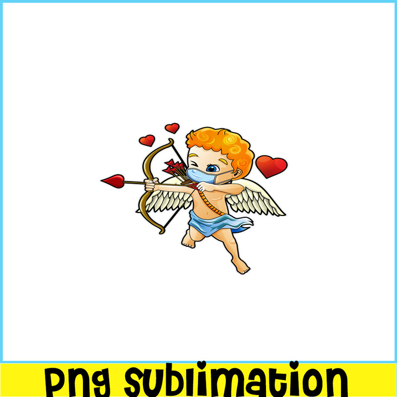 VLT19102325-Cupid Wearing Mask PNG, Lovely Valentine PNG, Valentine Holidays PNG.png