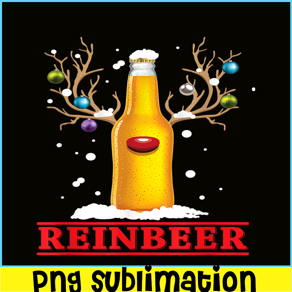 BEER28102364-Reinbeer PNG Christmas Lights Beer PNG Santa Reindeer Drinking PNG.png