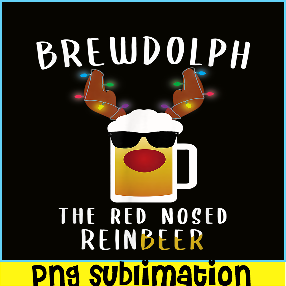 BEER28102368-Brewdolph PNG The Red Nosed Reinbeer PNG Funny Christmas Gift For Beer Lover PNG.png