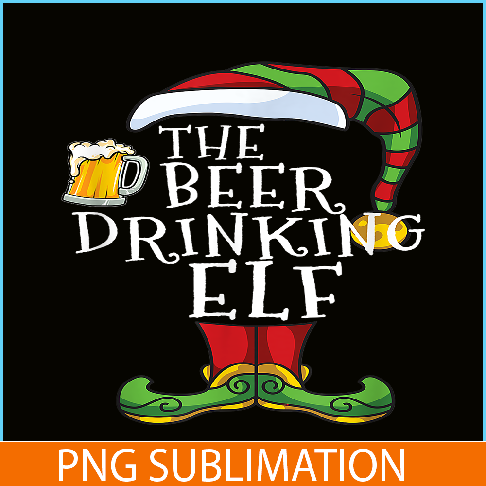 BEER28102374-The Beer Drinking Elf PNG Christmas Beer PNG Drunk Christmas PNG.png