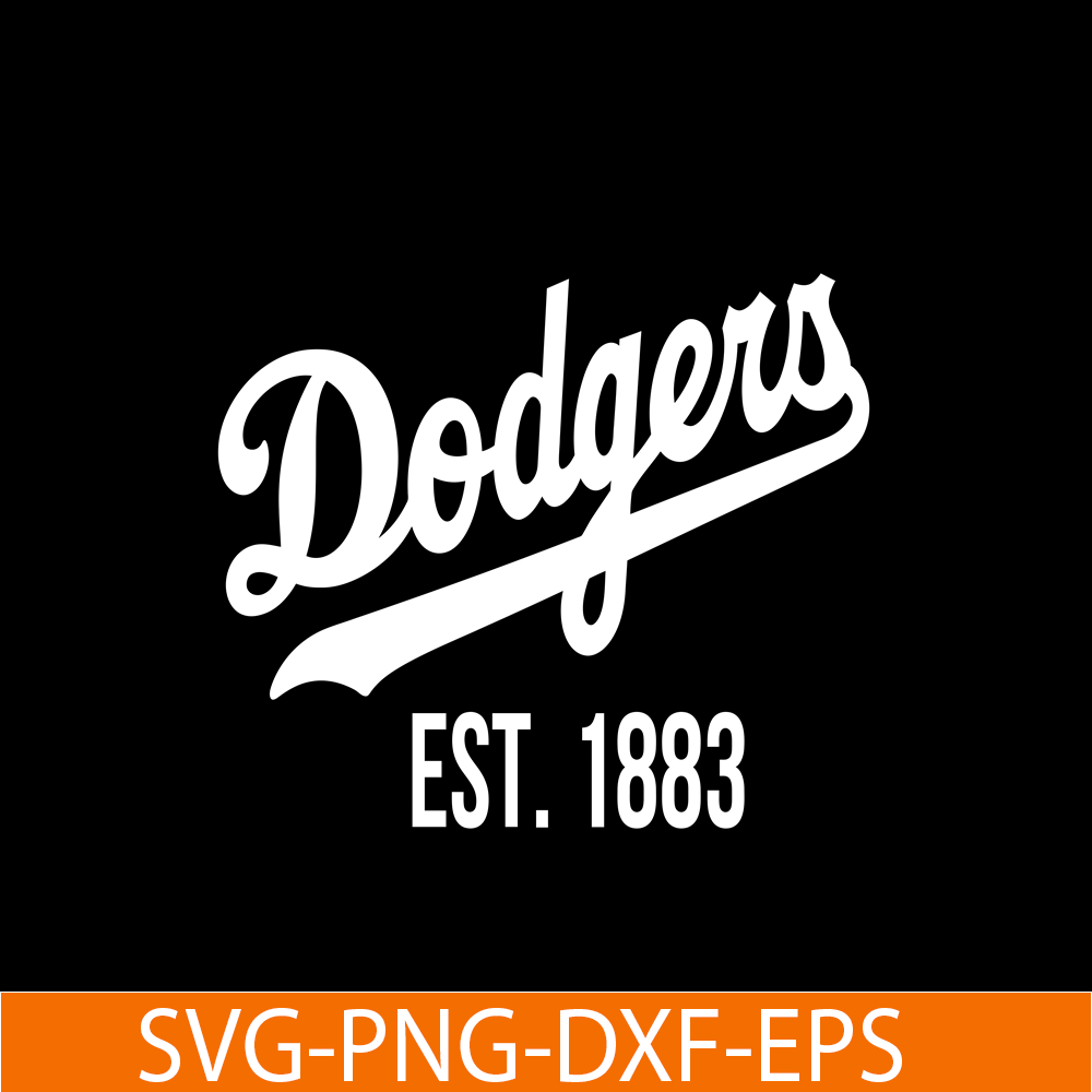 MLB011223136-Dodgers EST 1883 Text SVG, Major League Baseball SVG, MLB Lovers SVG MLB011223136.png