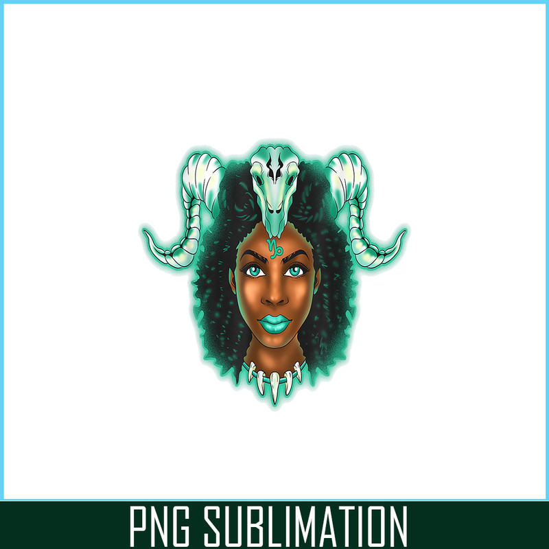 CPB28102347-Capricorn Zodiac PNG Black Girl PNG Magic Astrology Melanin PNG.png