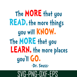 the more that you read svg, dr seuss svg, dr seuss quotes svg ds105122368