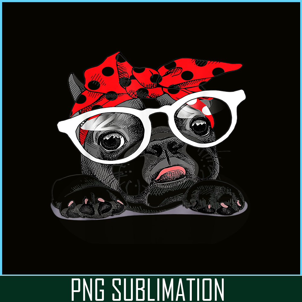 HL16102320-Cute Bulldog Colorful Headband PNG, French Bulldog PNG, Bulldog Mascot PNG.png