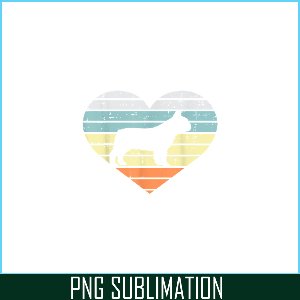 HL16102366-French Bulldog Heart Sunset Retro PNG, Frenchie Dog Lover PNG, French Dog Artwork PNG.png