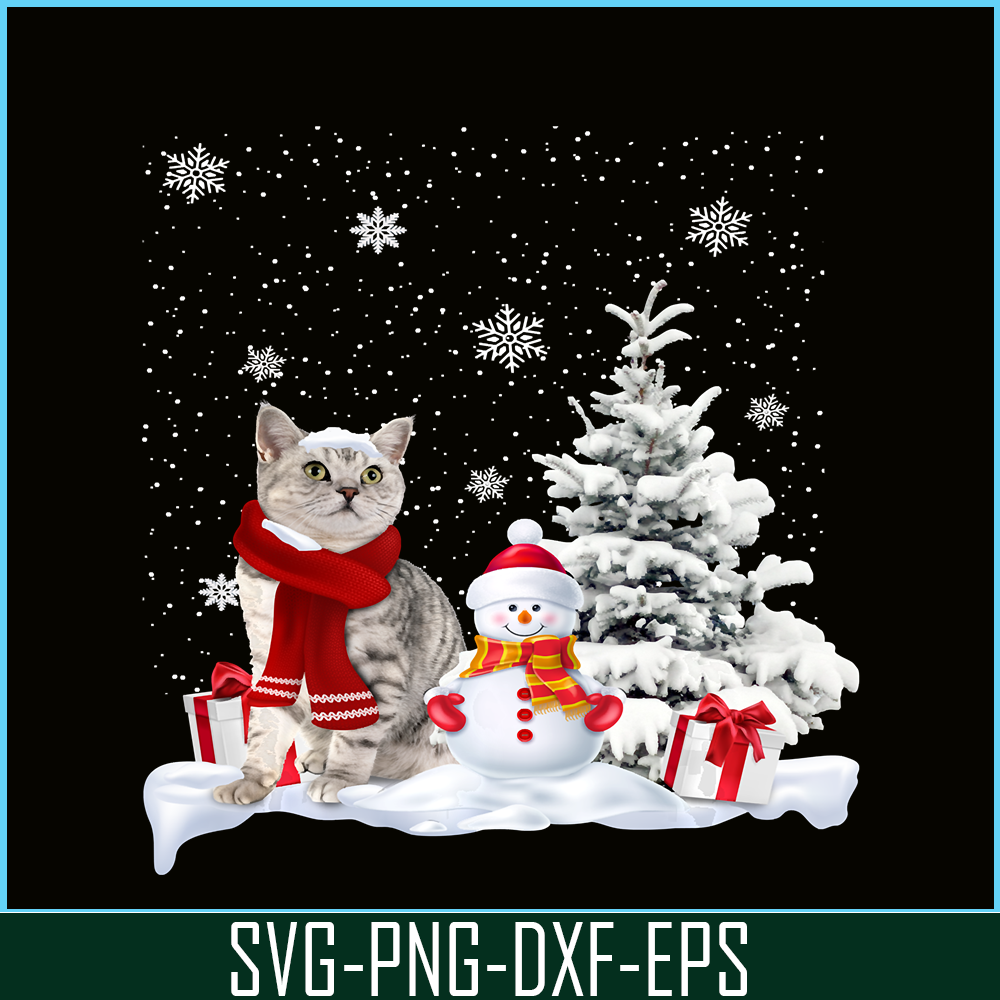 PNG141023118-Cat In Snow Winter Christmas Santa Hat X-mas Kitten Gift Long Sleeve T-Shirt Png.png