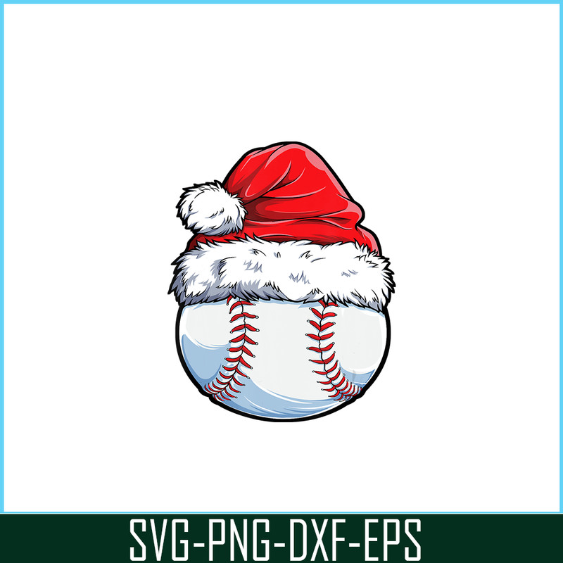 PNG141023139-Christmas Baseball Ball Santa Hat Funny Sport Xmas Boys Men T-Shirt Png.png