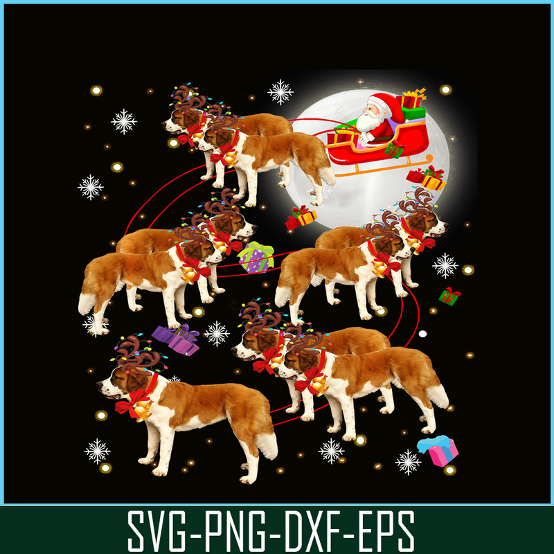 PNG141023147-Christmas Cute Santa Claus Riding Saint Bernard Xmas Pajamas Sweatshirt Png.png