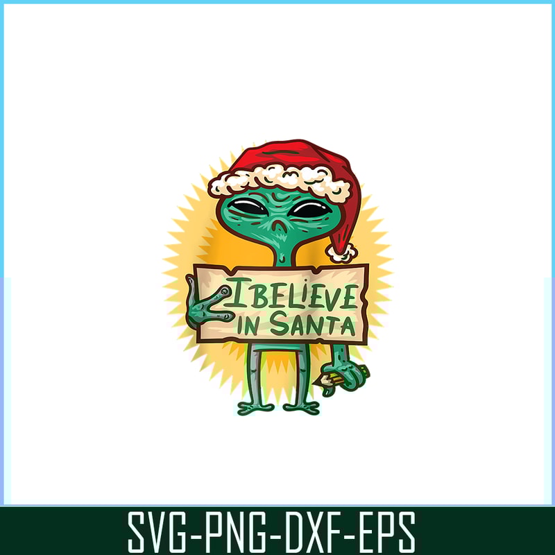 PNG14102373-Alien Santa Hat I Believe In Santa Ugly Christmas Xmas Raglan Baseball Tee Png.png