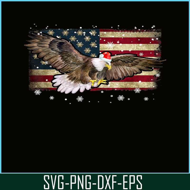 PNG14102383-Bald Eagle Christmas Color Lights Xmas Santa Hat Eagle Gifts T-Shirt Png.png