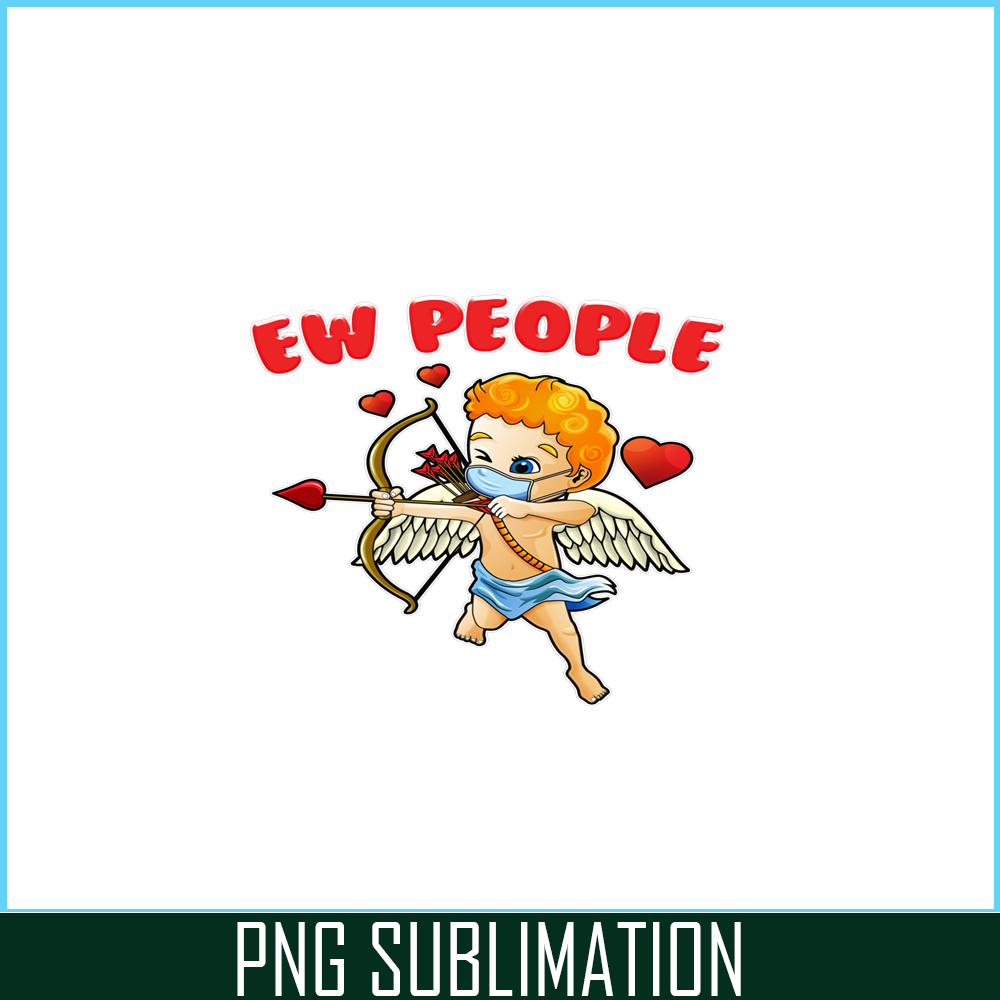 VLT19102337-Ew People Cupid Wearing Mask PNG, Hearts Valentine PNG, Valentine Holidays PNG.png