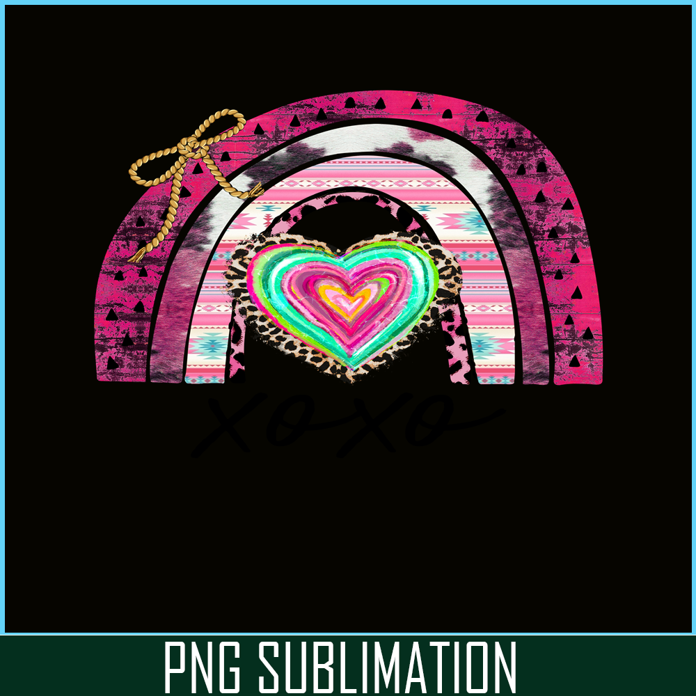 VLT21102392-XOXO Rainbow PNG, Sweet Valentine PNG, Valentine Holidays PNG.png