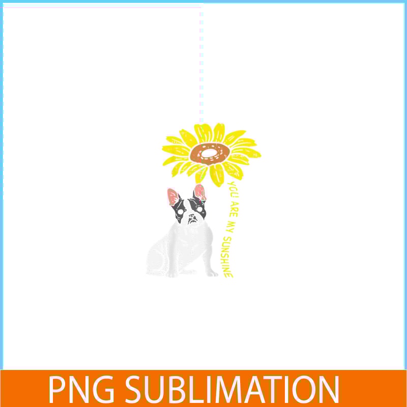 HL16102391-French Bulldog Sunflower PNG, Frenchie Dog Lover PNG, French Dog Artwork PNG.png
