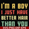 FN000395-I'm a boy I just have better hair than you svg, png, dxf, eps file FN000395.jpg