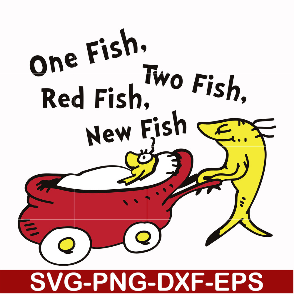 DR00037-One fish two fish red fish new fish svg, png, dxf, eps file DR00037.jpg