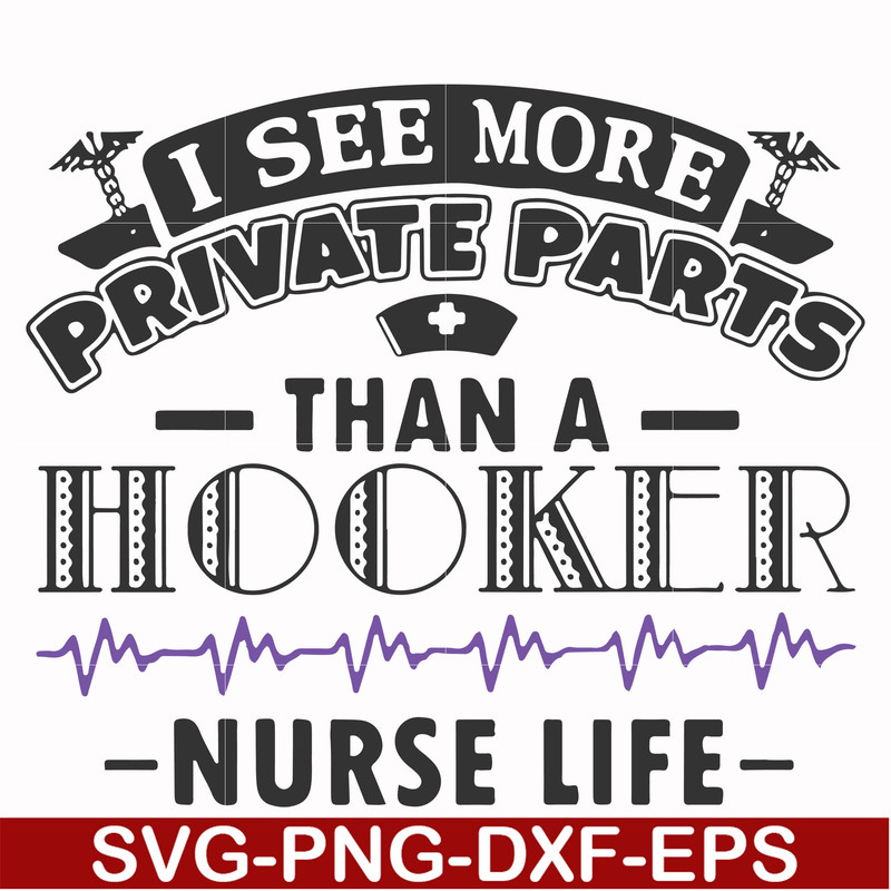 FN000387-I see more private parts than a hooker nurse life svg, png, dxf, eps file FN000387.jpg