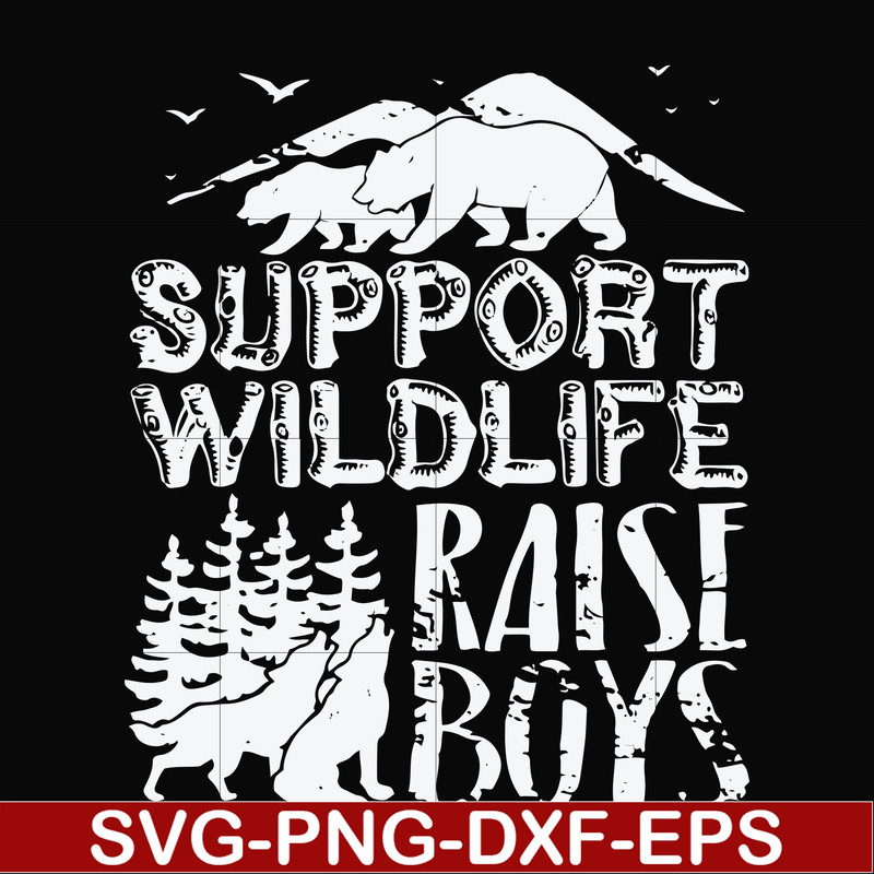 FN000672-Support wildlife raise boys svg, png, dxf, eps file FN000672.jpg