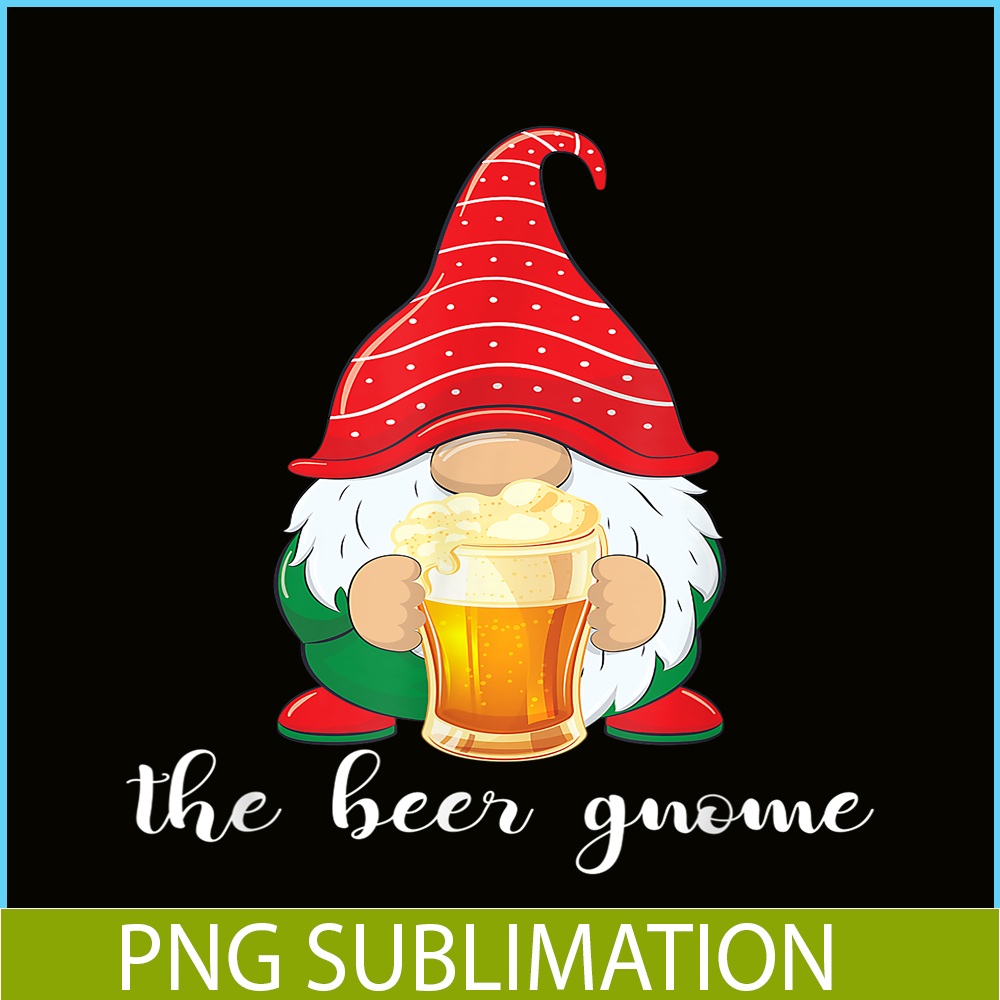 BEER28102315-Christmas Funny Gnome Beer Lovers PNG The Beer Gnome PNG Drunk Gnome PNG.png