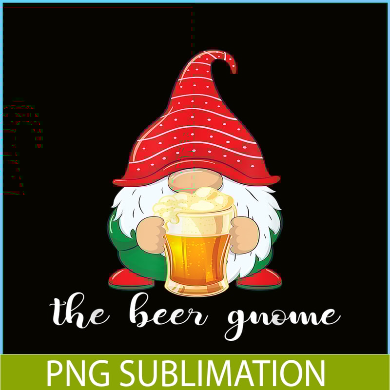 BEER28102315-Christmas Funny Gnome Beer Lovers PNG The Beer Gnome PNG Drunk Gnome PNG.png