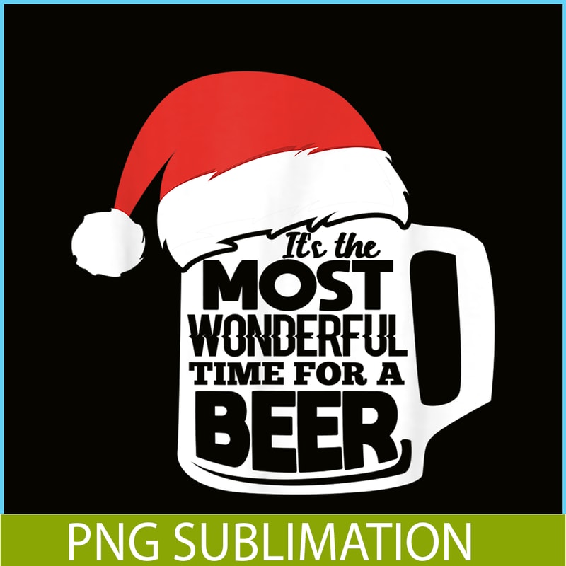 BEER28102349-Wonderful Time For A Beer PNG Christmas Beer PNG Drunk Christmas PNg.png