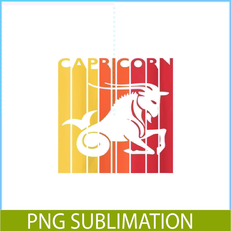 CPB28102383-Retro Capricorn PNG Zodiac Sign PNG December January Birthday Gift PNG.png