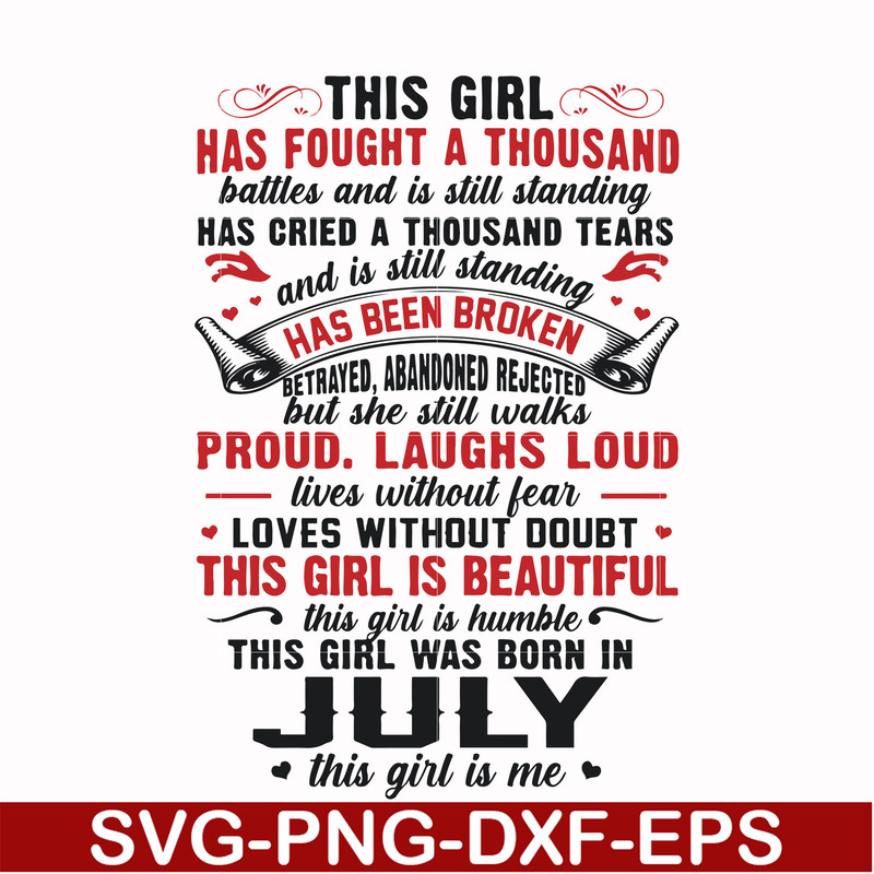 FN0001023-This girl has fought a thousand battles and is still standing this girl was born in July this girl is me svg, png, dxf, eps file FN0001023.jpg