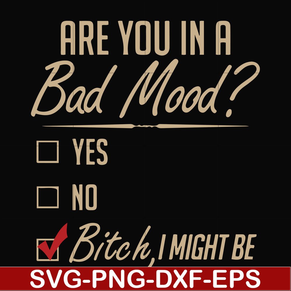 FN000468-Are you in a bad mood yes no Bitch I might be svg, png, dxf, eps file FN000468.jpg
