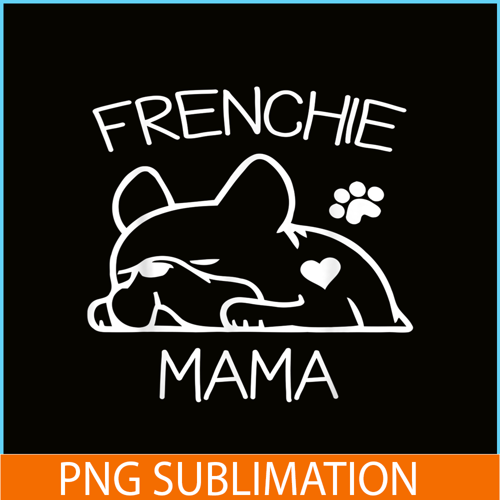 HL161023136-Frenchie Mama Sleepy Bulldog PNG, French Bulldog PNG, French Dog Artwork PNG.png