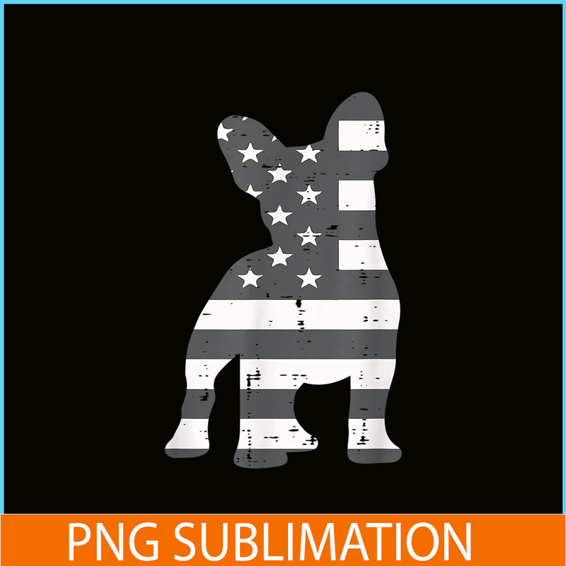 HL161023154-Gray US Flag French Bulldog PNG, Frenchie Bulldog PNG, French Dog Artwork PNG.png