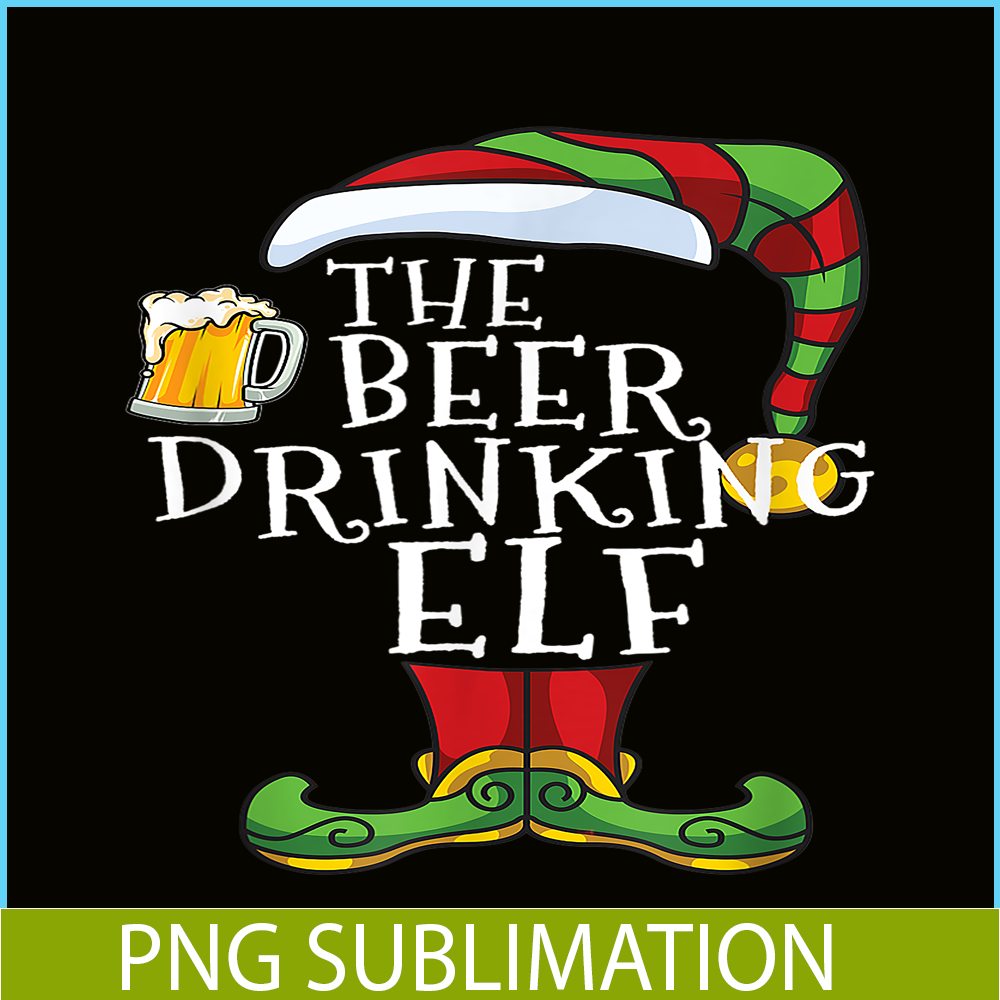 BEER28102374-The Beer Drinking Elf PNG Christmas Beer PNG Drunk Christmas PNG.png