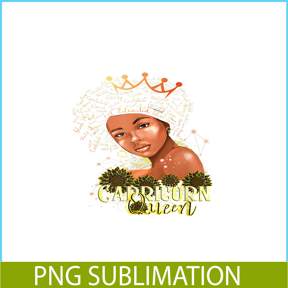 CPB28102301-Capricorn Queen PNG Strong Smart Afro Melanin PNG Gift For Black Women PNG.png