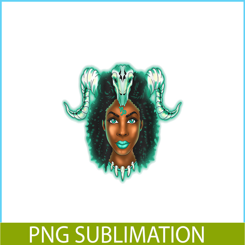 CPB28102347-Capricorn Zodiac PNG Black Girl PNG Magic Astrology Melanin PNG.png
