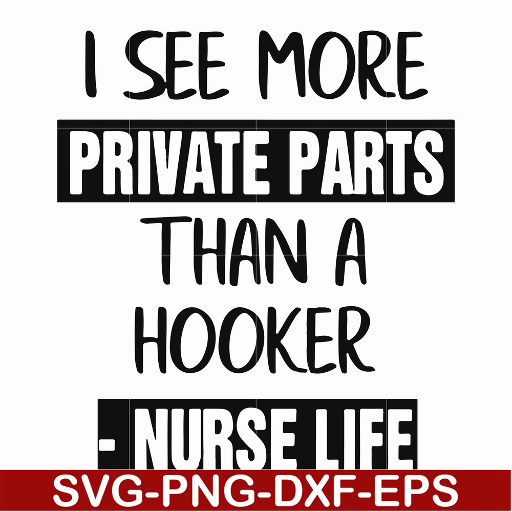FN000386-I see more private parts than a hooker nurse life svg, png, dxf, eps file FN000386.jpg