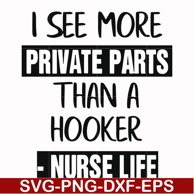 FN000386-I see more private parts than a hooker nurse life svg, png, dxf, eps file FN000386.jpg