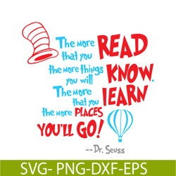 read know learn places svg, dr seuss svg, dr seuss quotes svg ds1051223163