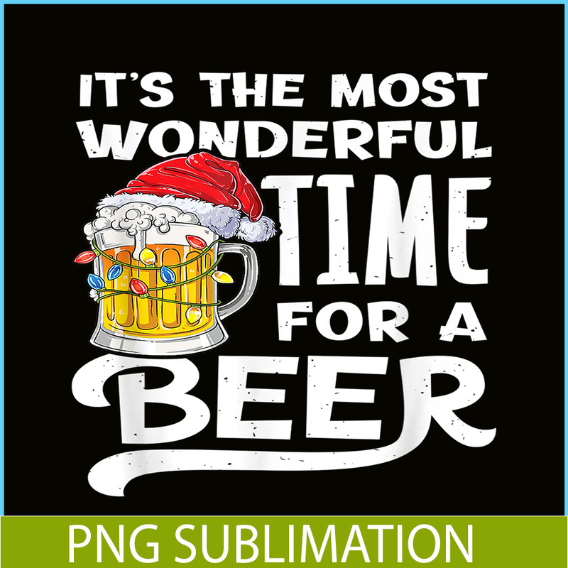BEER28102350-The Most Wonderful Time For A Beer Beer Christmas Beer PNG Beer Santa PNG.png